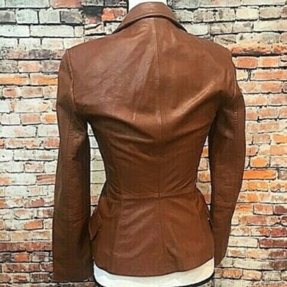 Zara Basic 100% Leather Jacket - image 4